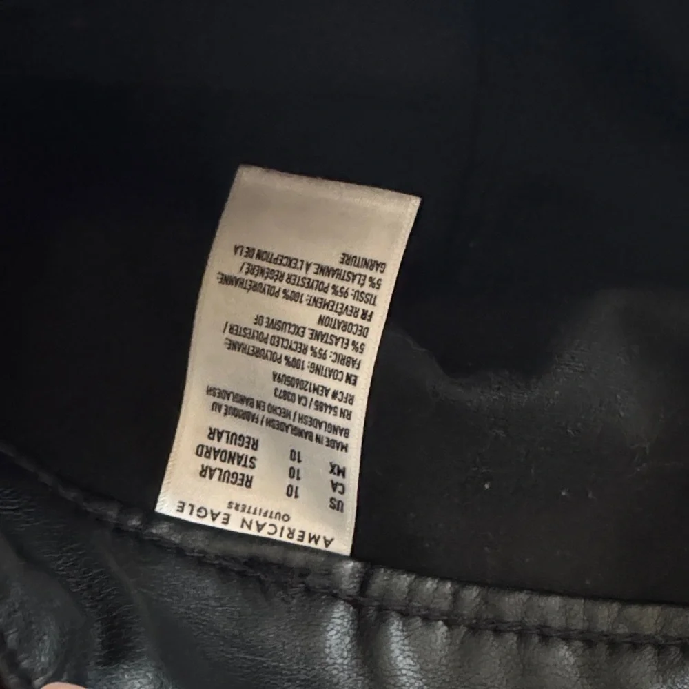 American Eagle High Rise‎ Stretch Black Faux Leather Mini Skirt